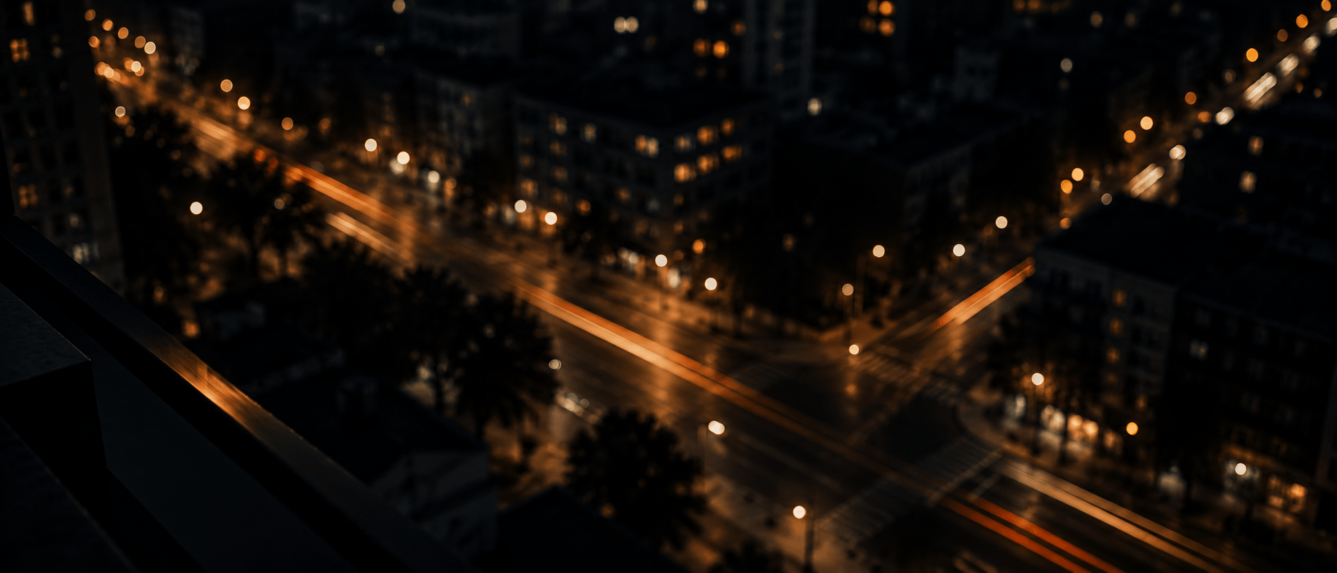 Night city view from above